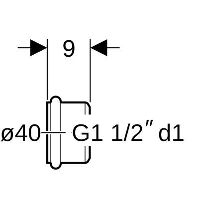 Geberit Löthülse, mit O-Ring G1 1/2 40 mm Bild 3
