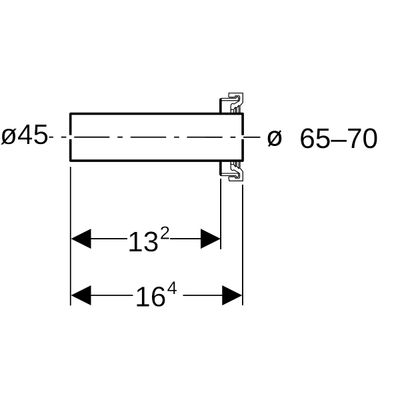 Geberit Anschlussstutzen, mit Manschette d45, 164 mm, Farbe schwarz Bild 3