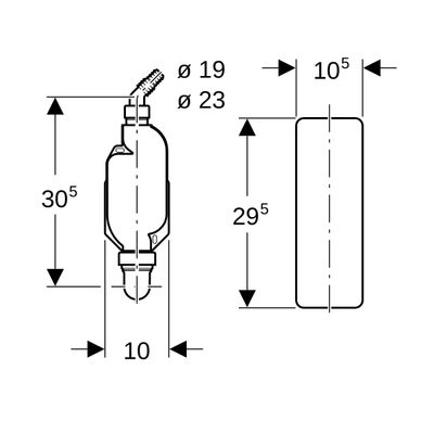 Geberit Sifon für Waschgeraete D 40 mm Gehaeuse weiss, Farbe weiß Bild 3