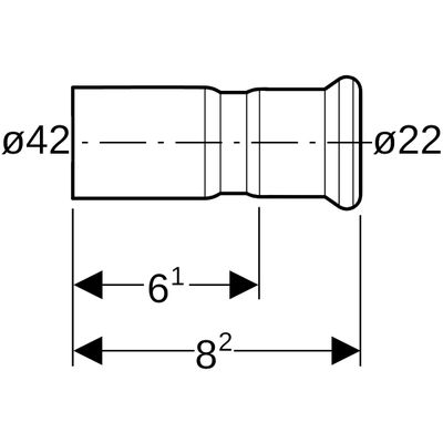 Geberit Mapress Edelstahl Reduktion, mit Einschubende (Gas) d42-22, 82 mm, Farbe silberfarben Bild 3