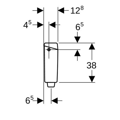 Geberit AP123 Aufputz-Spülkasten,1-Mengen-Spülung hochh. WA li / re, für Fernaus, 380 x 410 x 125 mm, Farbe weiß Bild 6