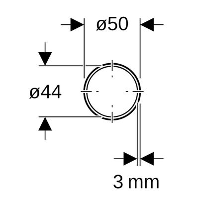 Geberit Abflussrohr PE-HD 50 mm in Stangen je 5 Meter, 5000 mm, Farbe schwarz Bild 3