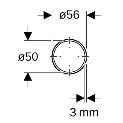 Geberit Abflussrohr PE-HD 56 mm in Stangen je 5 Meter, 5000 mm, Farbe schwarz Bild 3