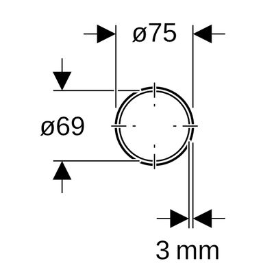 Geberit Abflussrohr PE-HD 75 mm in Stangen je 5 Meter, 5000 mm, Farbe schwarz Bild 3