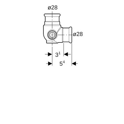 Geberit Mapress Anschlussset, für innenliegende Zirkulation d28-15-28 Bild 3