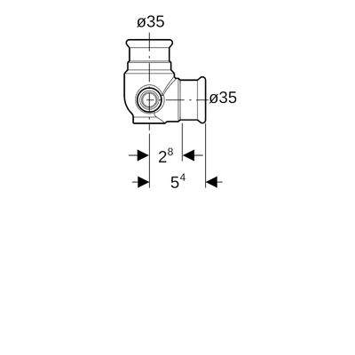 Geberit Mapress Anschlussset, für innenliegende Zirkulation d35-15-35 Bild 3