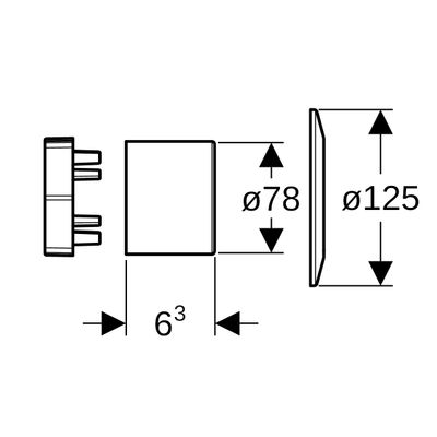 Geberit Set Blindrosette, G 2" hochglanz, Farbe silberfarben Bild 2