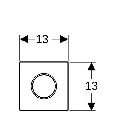 Geberit Betätigungsplatte, für Urinalsteuerung, pneumatische Spülauslösung, rund, Edelstahl /, 11 x 110 mm, Farbe schwarz Bild 2