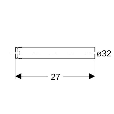 Geberit Anschlussstutzen, mit O-Ring, d32, glanzverchromt, 32 mm Bild 2