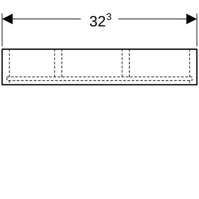 Geberit Schubladeneinsatz, H-Unterteilung, für obere Schubl, 32,3 x 5,9 x 15 cm, Farbe schwarz Bild 2