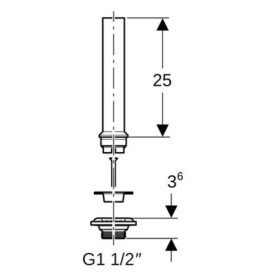 Geberit Ablaufventil, mit Standrohr, für Ausgussbecken, G1 1/2 Bild 2