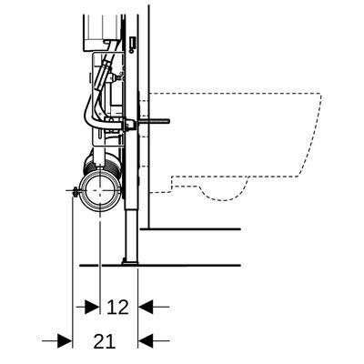 Geberit Wand-WC-Element 112 cm, mit Sigma Unterputz-Spülkasten, barrierfreie Ausf, 1120 x 420 mm Bild 8