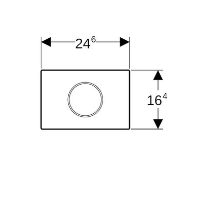 Geberit Sigma10 WC-Steuerung, rund, elektron. Sp. Batt, 1-M-Sp, SKG, man, swm l.Edelstahl / schw, Farbe schwarz Bild 3