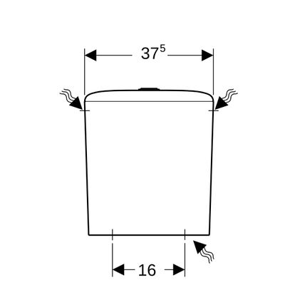 Geberit iCon AP-SPK aufges, 2-Mengen-Spülung Wasseranschluss seitl, Keraweiss Tect, 425 x 375 x 145 mm, Farbe weiß Bild 6