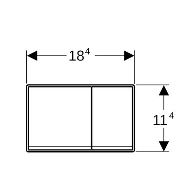 Geberit Betätigungsplatte Omega60, für 2-Mengen-Spülung Glas, 25 x 184 x 114 mm, Farbe weiß Bild 3