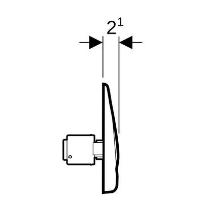 Geberit Urinalsteuerung, mit pneumatischer Spülauslösung Betätigungsplatte, rund, aus Kst, Bj 2004, Farbe weiß Bild 4