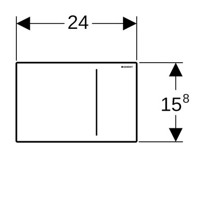 Geberit Sigma70 Betätigungsplatte für WC 2-Mengen-Spülung, gebürstet / easy-to-clean, 158 x 240 x 11 mm Bild 2