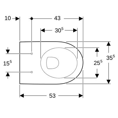 Geberit 4U / iCon Wand-Tiefspül-WC, mit verdeckte Befestigung, KeraTect, 330 x 355 x 530 x 530 mm, Farbe weiß Bild 7