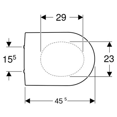 Geberit WC-Sitz mit AS-Autom, QuickRelease, WrapOver, chrom Scharnier, Befestigung von oben, 450 x 355 mm, Farbe weiß Bild 4