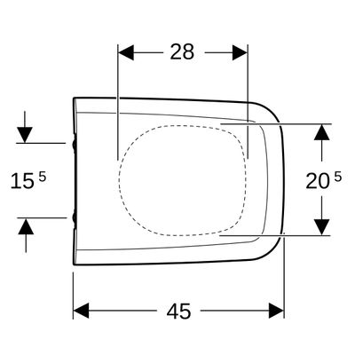 Geberit Square WC-Sitz mit AS-Autom, WrapOver, chrom Scharnier, Befestigung von oben, 430 x 365 mm, Farbe weiß Bild 4