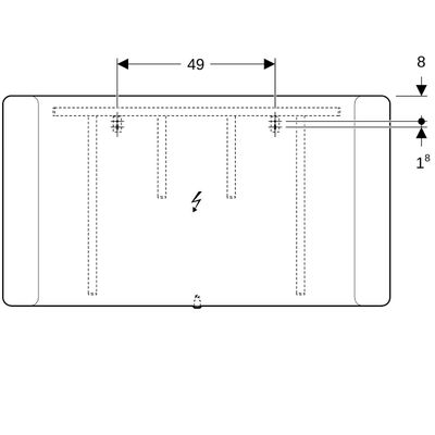 Geberit Option Lichtspiegel Beleuchtung beidseitig, 120 x 65 x 3,5 cm, 650 x 1200 mm Bild 3
