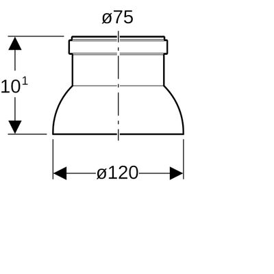 Geberit PE Dunsthut d75, 101 mm Bild 3