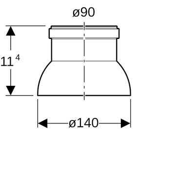 Geberit PE Dunsthut d90, 114 mm Bild 3