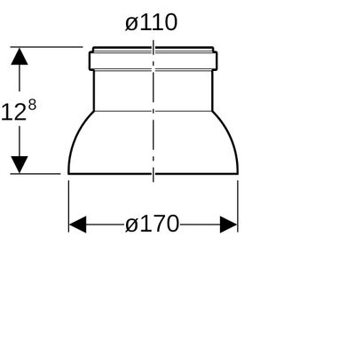 Geberit PE Dunsthut d110, 128 mm Bild 3