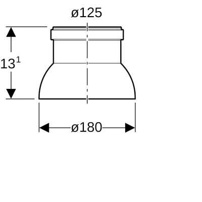 Geberit PE Dunsthut d125, 131 mm Bild 3