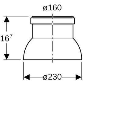 Geberit PE Dunsthut d160, 167 mm Bild 3