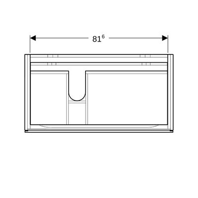 Geberit Xeno2 Unterschrank für WT mit Ablaufgarnitur re mit 2 Schubladen, 88 x 53 x 46,2 cm, 530 x 880 x 462 mm, Farbe greige Bild 4