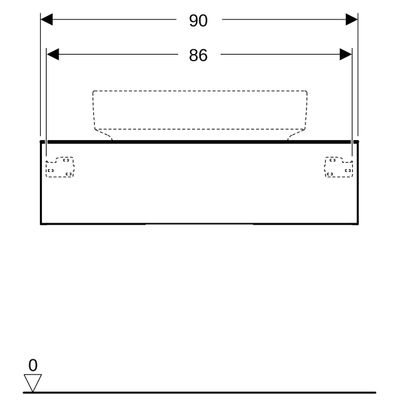 Geberit VariForm US, für AS-WT, mit 1 Schublade 90 x 24 x 51 cm, 235 x 900 x 510 mm, Farbe nussbaum hickory Bild 4