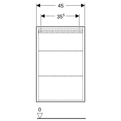 Geberit Haengeschrank rechteckig, 1 Tür 45 x 70 x 15 cm, 700 x 450 x 150 mm, Farbe eiche Bild 3