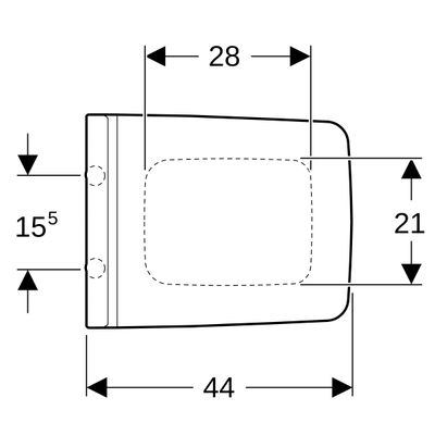 Geberit Xeno2 WC-Sitz mit AS-Autom, QuickRelease, WrapOver, chrom Scharnier, Befestigung von oben, 440 x 300 mm, Farbe weiß Bild 4