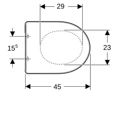 Geberit Renova / -Comprimo WC-Sitz mit AS-Autom, WrapOver, rund, Befestigung von oben, 455 x 370 mm, Farbe weiß Bild 4