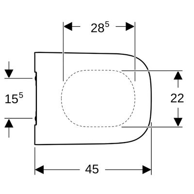 Geberit Square Slim WC-Sitz, antibakt, AS- Autom, WrapOver, Befestigung von oben, Farbe weiß Bild 5
