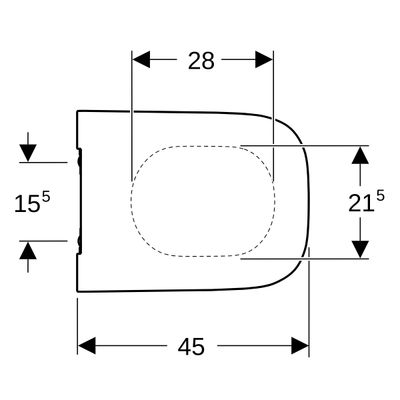 Geberit Smyle WC-Sitz, eckig, schmales Design Sandwichform, Farbe weiß Bild 4