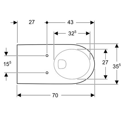 Geberit Wand-Tiefspül-WC, barrierefrei, Ausladung 700 mm, 340 x 355 x 700 mm, Farbe weiß Bild 6