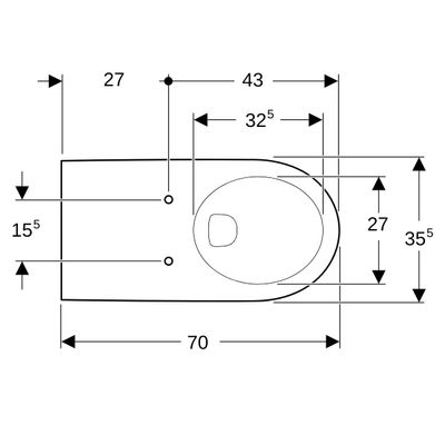 Geberit Renova Comfort Wand-WC Tiefspüler Ausld. 70 cm, KeraTect, 340 x 355 mm, Farbe weiß Bild 6