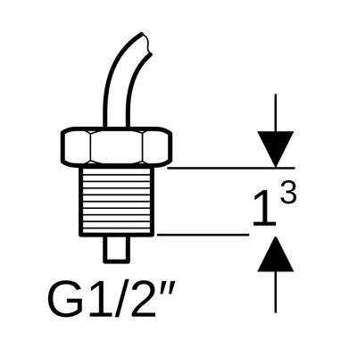 Geberit Temperatursensor, mit 1/2" AG, für Hygienespülung, 32 x 26 mm Bild 2