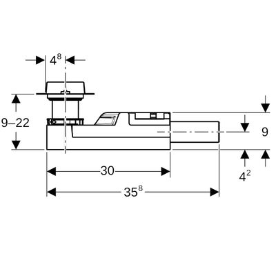 Geberit Duschrinnen Rohbauset Cleanline, DN 50, FB-Aufbauhöhe, ab Baujahr 90 mm, 90 x 300 x 130 mm Bild 3