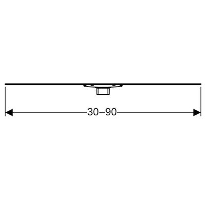 Geberit Duschrinne CleanLine60, 30-90 cm, für dünne Bodenbelaege, 4 x 900 x 900 mm Bild 3