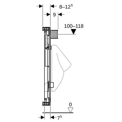 Geberit Urinal-Element 109-127 cm, universell, 1090 mm Bild 6