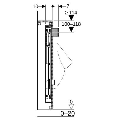 Geberit Urinal-Element 114 cm, universell, für Urinalsteuerung, 1140 mm Bild 6