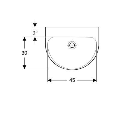 Geberit Handwaschbecken, 500 x 400 mm, ohne HL, ohne ÜL, weiss, 175 x 500 x 400 mm, Farbe weiß Bild 3