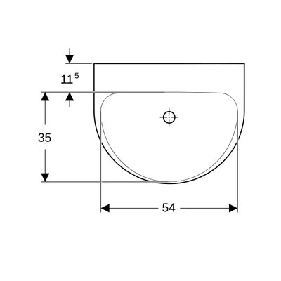 Geberit Waschtisch, 600 x 480 mm, ohne HL, ohne ÜL, weiss, 190 x 600 x 480 mm, Farbe weiß Bild 3