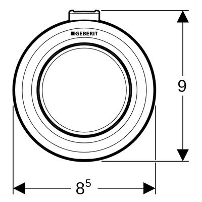 Geberit Typ 01 Fernbetaetigung, rund, pmeum. 1-Mengen-Spülung, AP-Drücker, Farbe weiß Bild 3