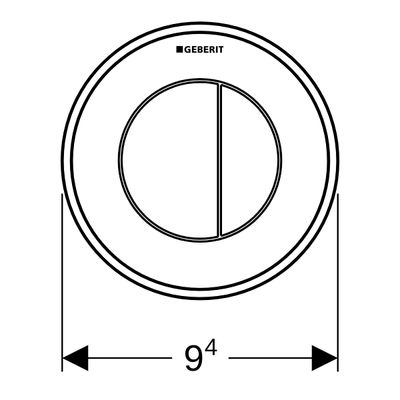 Geberit Typ 01 Fernbetaetigung, rund, pmeum. 2-M-Sp, UP-Drücker, Etc, Farbe silberfarben Bild 3