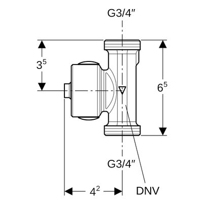 Geberit Temperatur- und Volumenstromsensor, für Gebaeudeleittechnik DNV=10, Rg 3/4" Bild 2