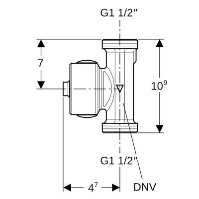 Geberit Temperatur- und Volumenstromsensor, für Gebaeudeleittechnik Rg G1 1/2 Bild 2